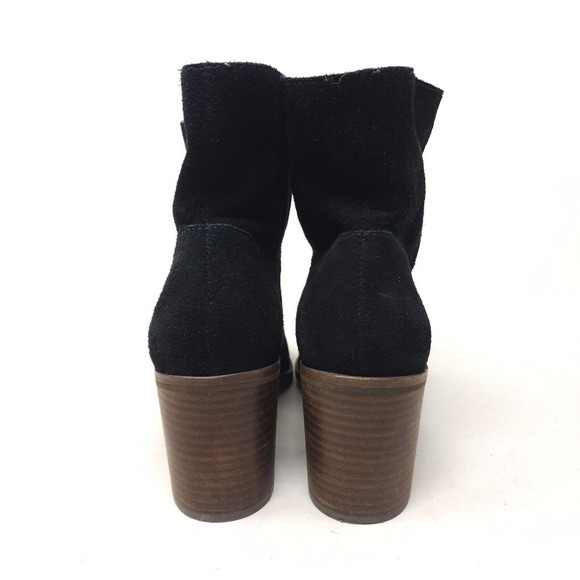 Lucky Brand Womens Heels Ryemi Black Suede Block Heel Sandal Bootie Shoes Sz 10 - Picture 3 of 8